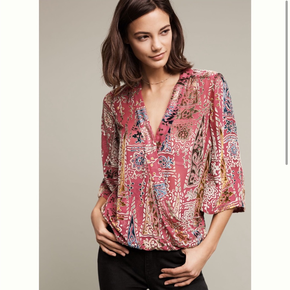 Anthropologie Wrap Blouse